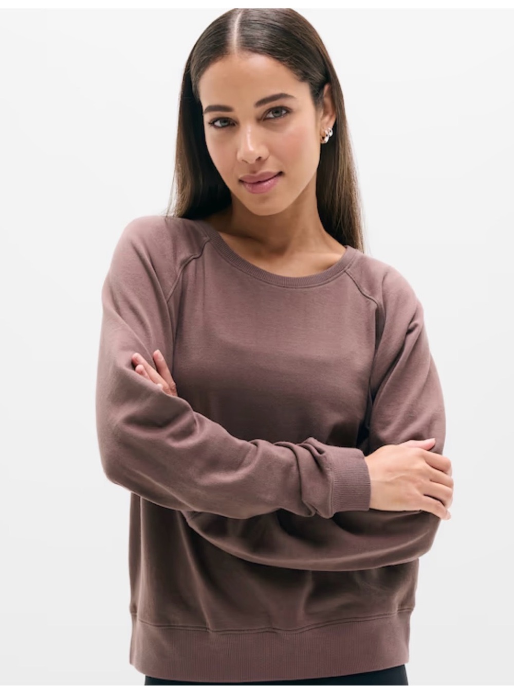 Athleta Airy Cotton Terry Crew Sweatshirt M